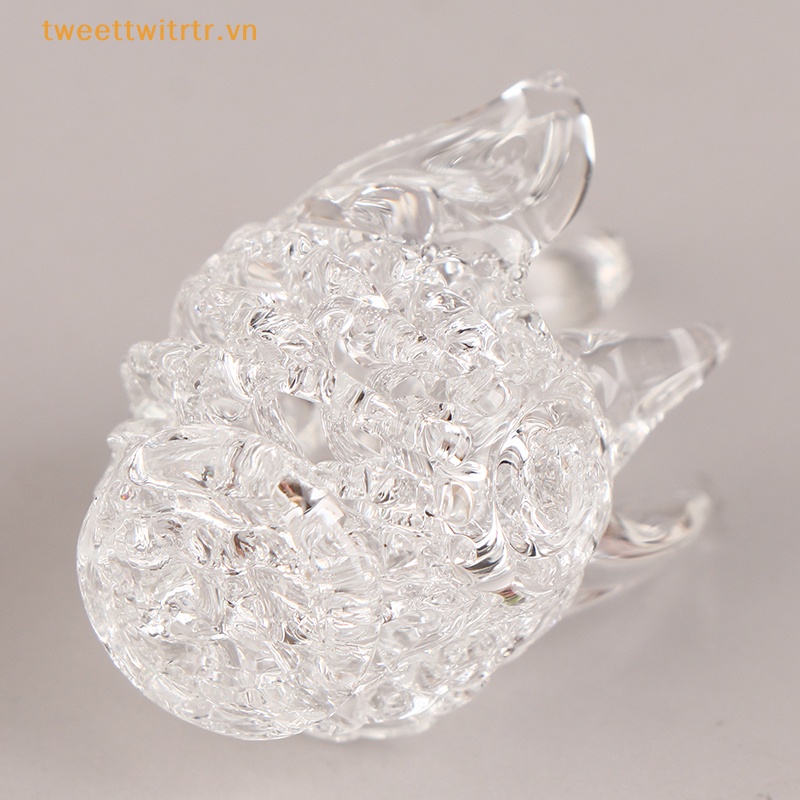 1 Bức Tượng Thiên Nga Bằng Thủy Tinh Pha Lê Trang Trí Bàn Làm Việc