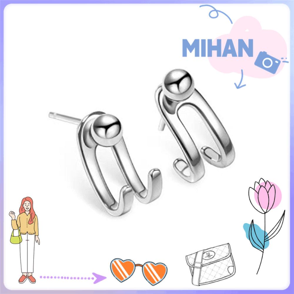 Bông tai hình chữ C đơn giản thời trang hàn quốc cho nữ