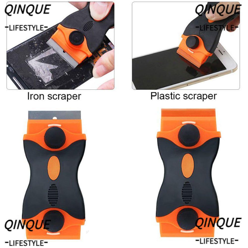 QINJUE Cleaning Window Plastic Handle Razor Car Cleaner Hob Scraper Glass Ceramic With Blade Magic Tool For Oven Cooker Gadgets for Kitchen 2 in 1/Multicolor