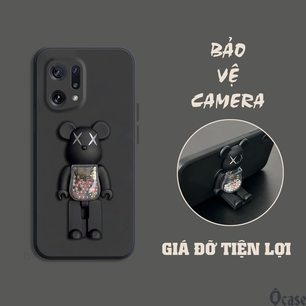 Ốp lưng Oppo Find X5 / Find X5 Pro mô hình gấu kiêm giá đỡ tiện dụng