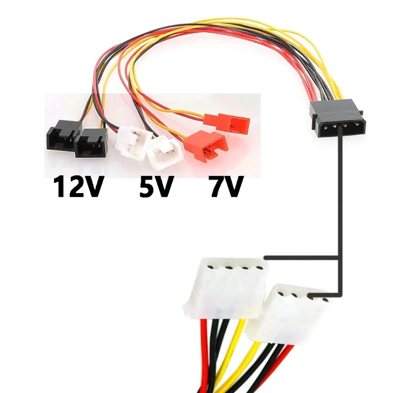 Cáp Chuyển Đổi Nguồn 4pin molex Sang 3pin 4 pin 12v 7v 5v 3pin 4pin Chuyên Dụng Cho Quạt Máy Tính