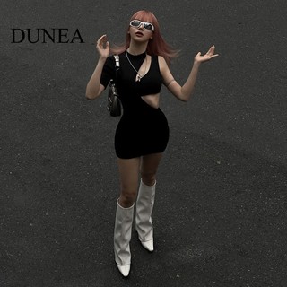 DUNEA Set Áo Váy Hở Lưng Thời Trang Quyến Rũ Cho Nữ