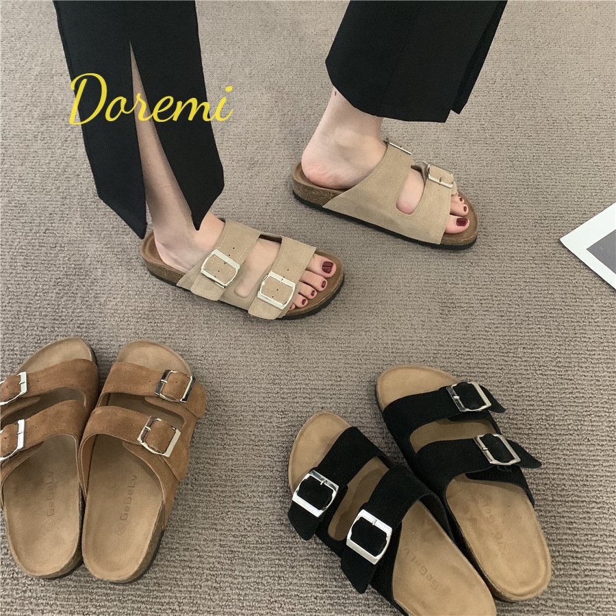 Dép Birkenstock Vintage Đế Xuồng Đi Biển Cá Tính Cho Nữ