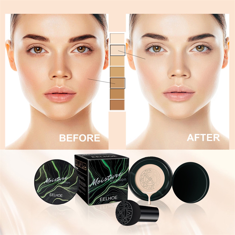 Đầu Nấm Air Cushion Kem Bb Che Khuyết Điểm Trên Mặt Làm Sáng Da Dưỡng Ẩm Tự Nhiên Khỏa Thân Nền Trang Điểm JULYSTAR