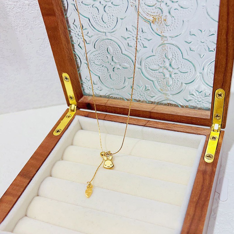 Vòng cổ Thép Titan Không Phai Màu Hình Thỏ Dễ Thương