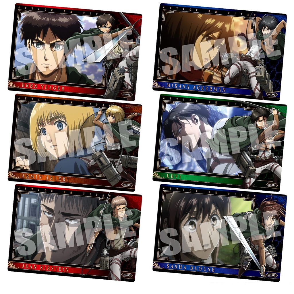 Pack thẻ nhân phẩm bánh xốp Attack On Titan The Final season chính hãng - AOT wafer card