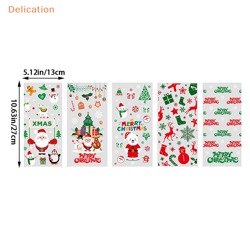 Bộ 50 túi gói kẹo/ bánh quy ELEBUY bằng nhựa trong suốt có dây buộc ruy băng làm quà tặng Giáng sinh