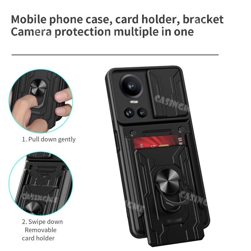 Ốp Điện Thoại Dạng Giáp Chống Sốc Có Vòng Đỡ Nam Châm Cho Oppo Reno 10 5G 2023 Reno 10 Reno10 Pro Reno10Pro 5G