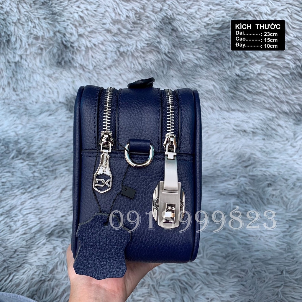 Túi cầm tay đựng dụng cụ chơi golf nam nữ Maldini da thật, khóa an toàn