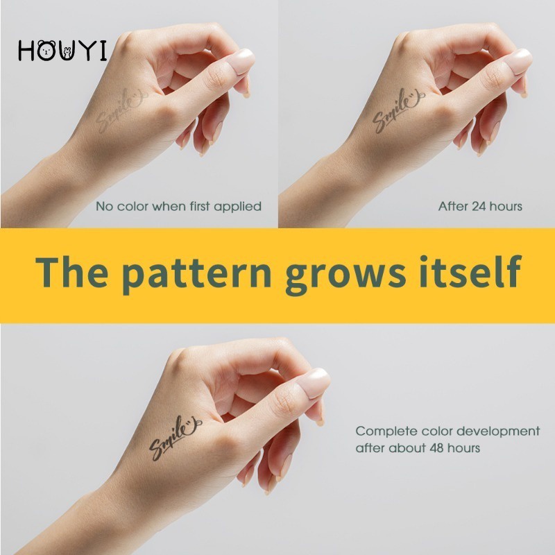 Miếng Dán Hình Xăm Tạm Thời Họa Tiết Chữ Cái Tiếng Anh Chống Thấm Nước / Lâu Trôi Màu Đen