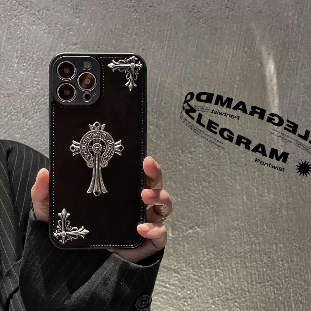 Ốp Điện Thoại Da PU In Logo Thời Trang Cho iPhone 11 12 13 14 Pro Max