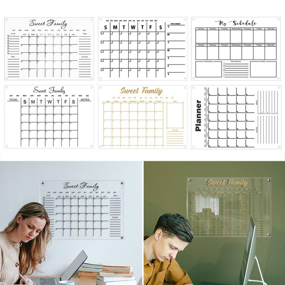 WAPKTY Lịch acrylic Cao Cấp Treo Tường Có Thể Tái Sử Dụng Dùng Lên Kế Hoạch Hàng Tháng