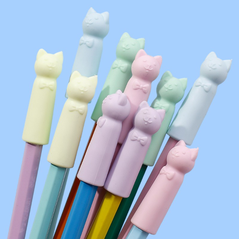 Cục Tẩy Hình Mèo Hoạt Hình Dễ Thương Đa Chức Năng Bảo Vệ Ngòi Bút Chì / Viết Tay Cho Trẻ Em