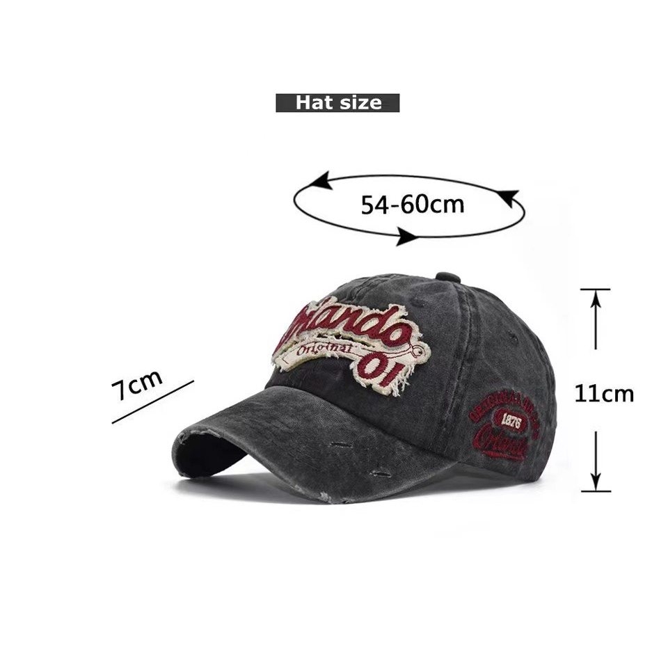 Mũ Lưỡi Trai Phối Rách Kiểu Hip Hop Mỹ Cá Tính Y2k