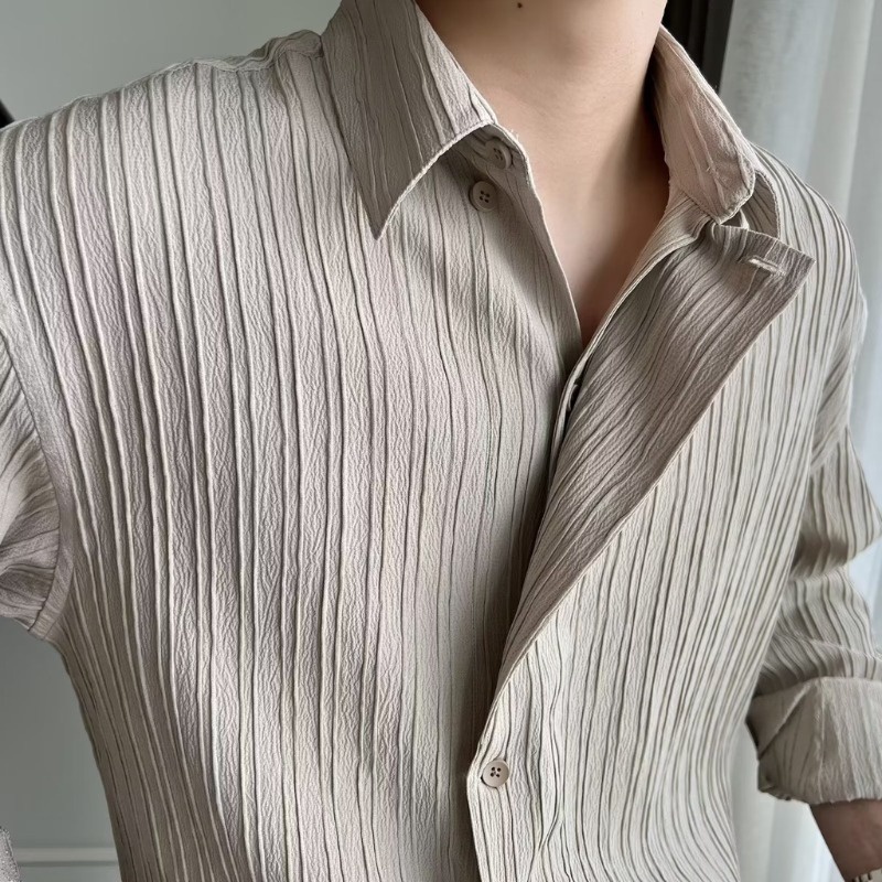 Áo Sơ Mi Nam Dài Tay Dáng Rộng Phong Cách Retro Sang Trọng