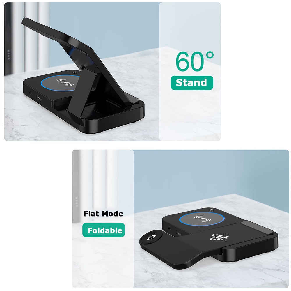 Đế Sạc Không Dây 4 Trong 1 Cho Samsung Galaxy S23 Ultra S22 S21 S20 Note20 Z Fold 4 / 3 / 2 Z Flip 4 / 3 / 2 Galaxy Buds 2 Pro Galaxy Watch 5 / 4 / 3 / 22