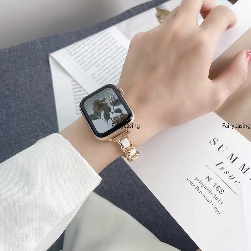 Dây Đồng Hồ Đeo Tay Thời Trang Bằng Da Mềm 49mm 45mm 44mm 42mm 41mm 38mm 40mm iWatch Series 8 7 / 6 / 5 / 4 / 3