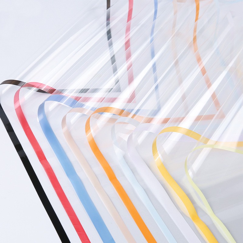 Giấy bóng kính viền màu gói hoa phong cách Hàn Quốc