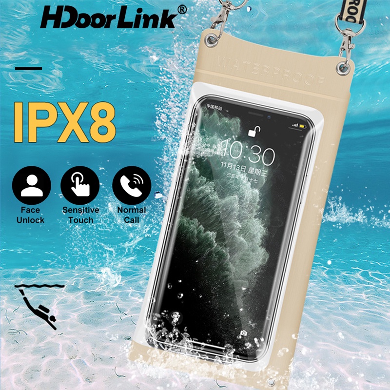 Túi đựng điện thoại HDOORLINK chống nước IPX8 thông dụng khi bơi lặn/ đi biển