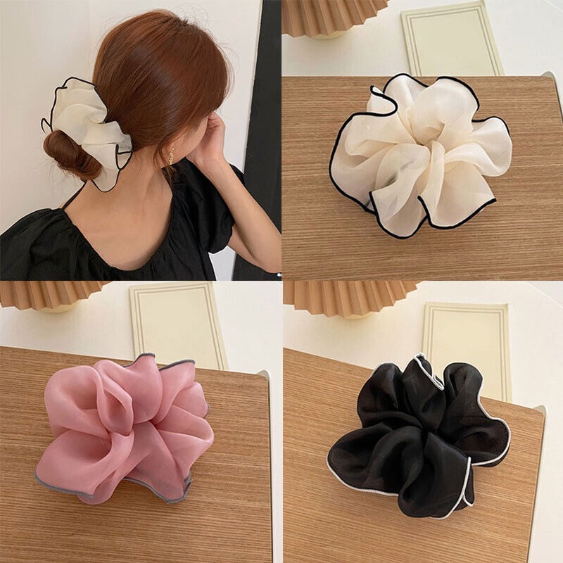 1 cái quá khổ scrunchies dây buộc tóc đàn hồi phụ nữ cô gái cột tóc đuôi ngựa dây buộc tóc