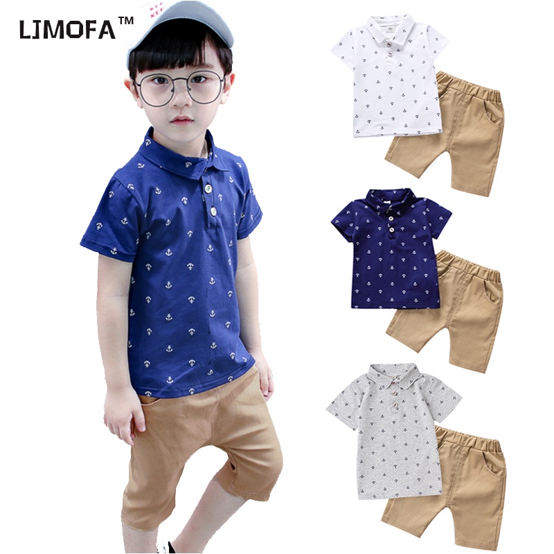 Áo thun polo LJMOFA tay ngắn thời trang mới cho bé trai 1-6 tuổi