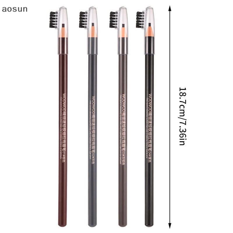 Aosun 1 pcs chì kẻ mày chống thấm mồ hôi chống thấm nước ultra-thin eyebrow pen for women beauty cosmetic eyebrow pencil cosmetics tool en
