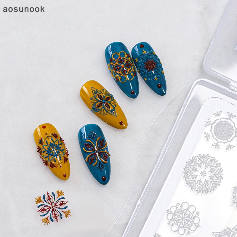 Aosunook 1pc relief sweater snowflake 3d acrylic khuôn ảnh khung ảnh silicone nail art nails diy nail art templates nails mold en