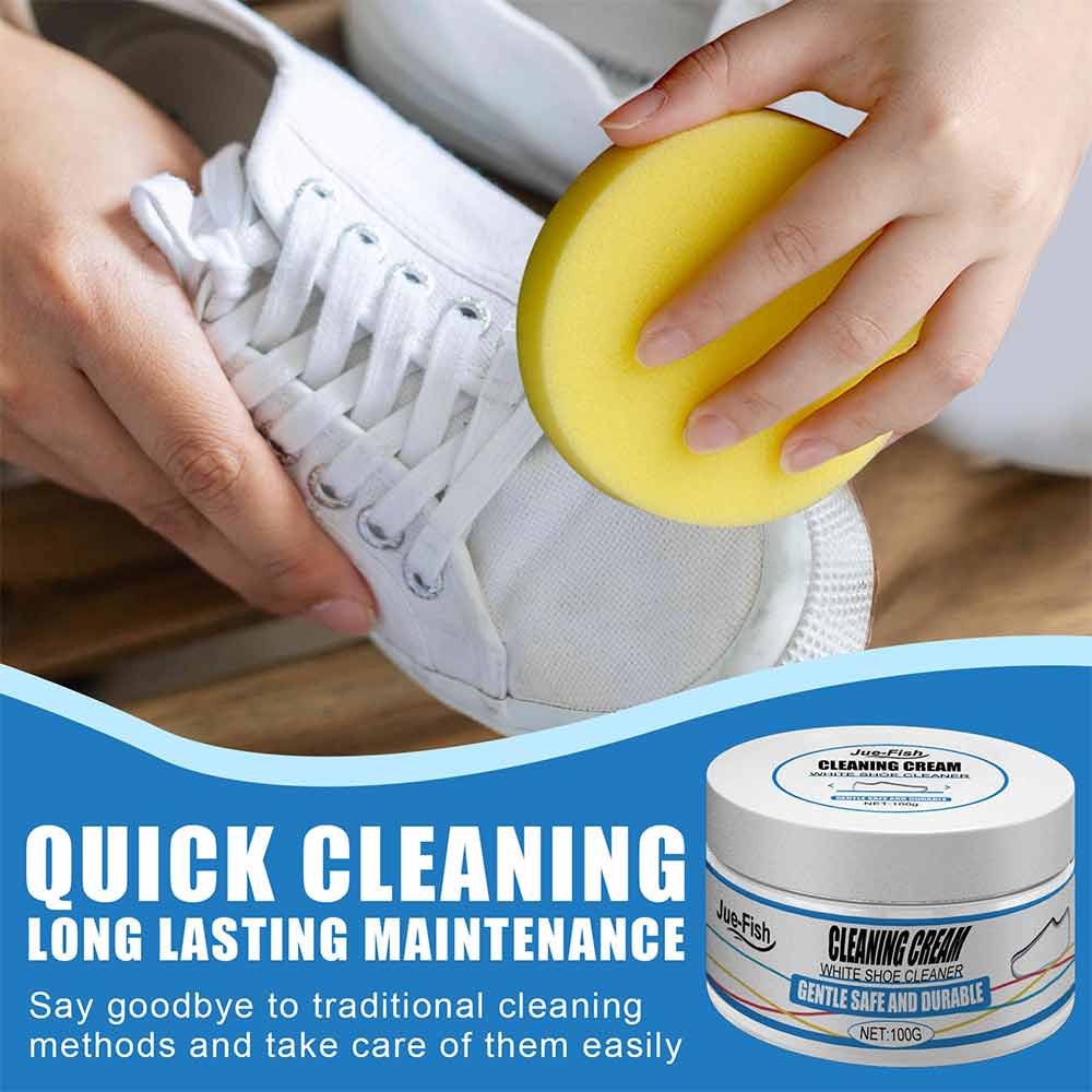 100g White Shoes Cleaning Stain Whitening Cleaner Dirt Cream For Shoe Brush Reusable Shoes Cleaning With Wipe Sponge