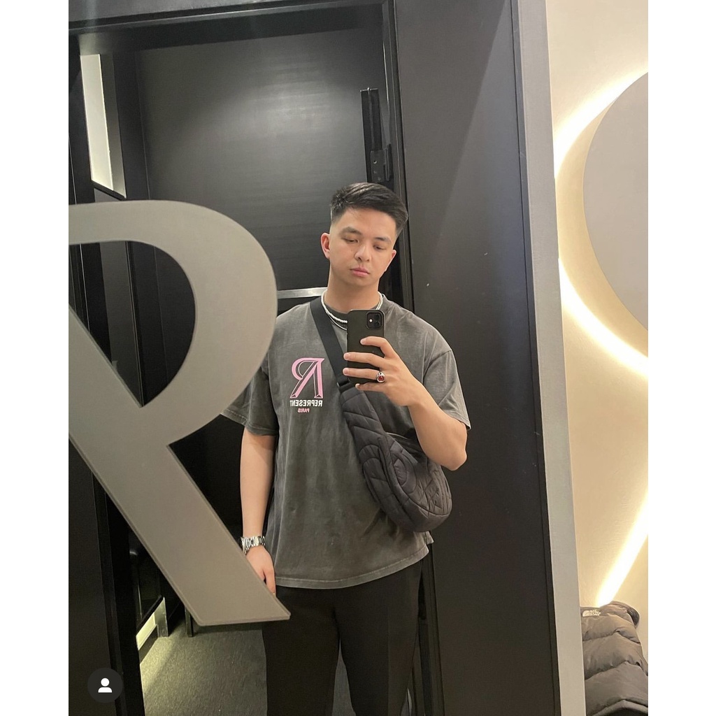 EL0K REPRESENT London Limited color logo slogan printed washed short sleeve cotton T-shirt 260g