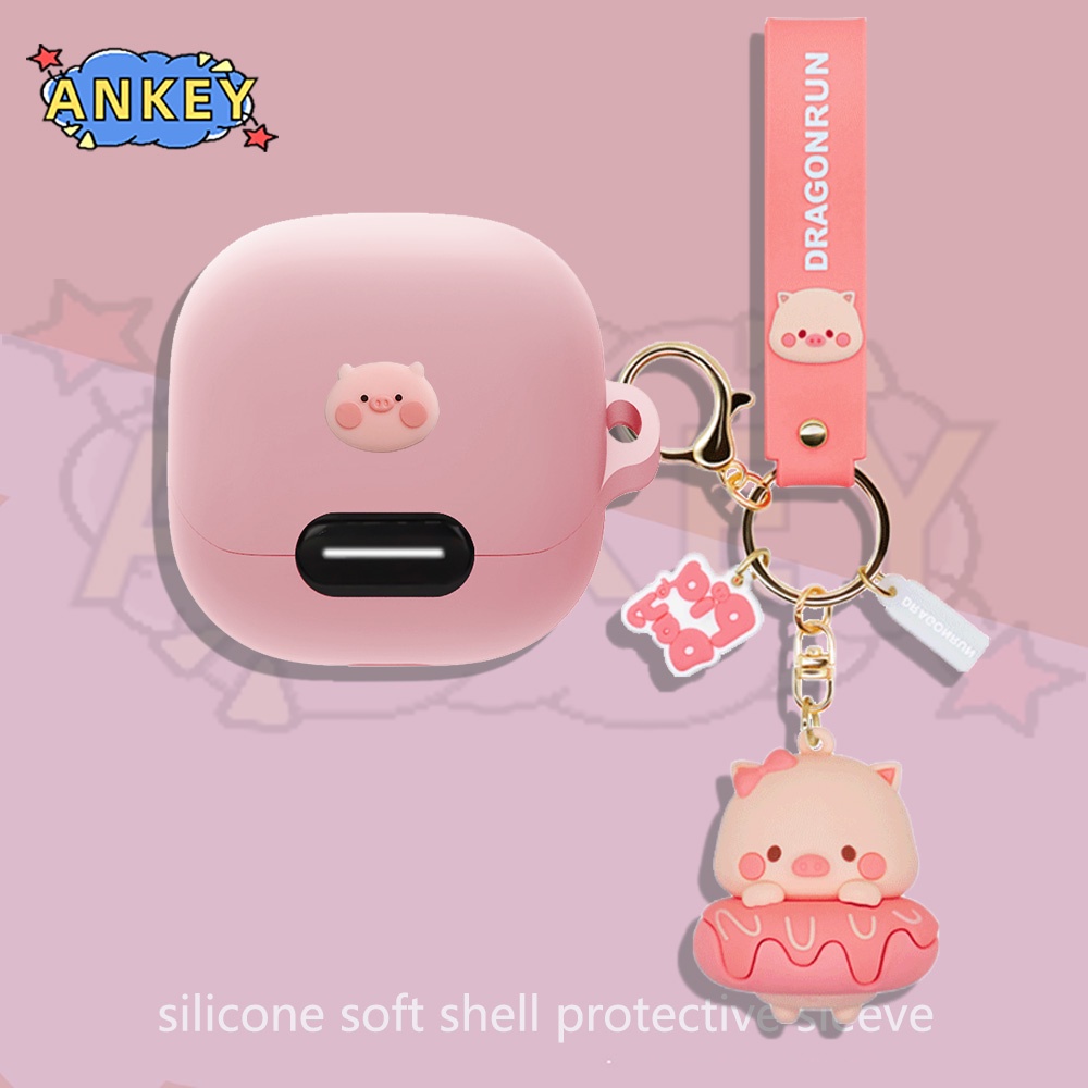 Ốp Vỏ Bảo Vệ Hộp Sạc Tai Nghe anker soundcore Lity 4 nc / Lility air 2 pro Bằng Silicon Mềm Hình Chú Heo Dễ Thương
