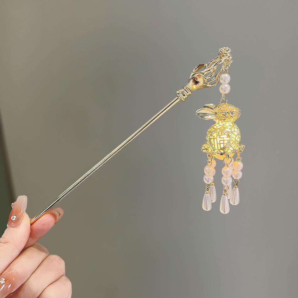 Trâm Cài Tóc Phối Tua Rua Và Đèn Lồng Phong Cách Hoàng Gia Phương Tây Cổ Điển Cho Nữ