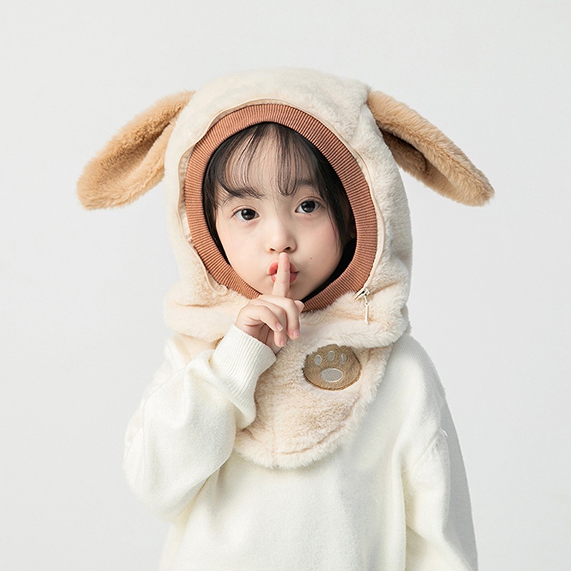 Bbyter trẻ em thời trang mùa đông ấm áp earflap earmuff beanies mũ phụ nữ chống gió dễ thương sang trọng gấu tai mặt nạ mũ