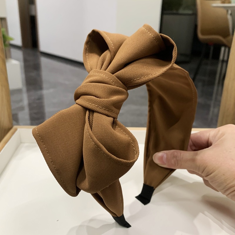 Black multi-layer bowknot headband phong cách hàn quốc high-end wide-brimmed all-match headband