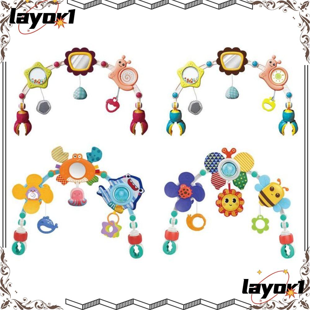 1 Đồ Chơi Vòm Xoay Bằng Nhựa Có Nhạc Treo Xe Đẩy Em Bé Phong Cách Hoạt Hình Montessori