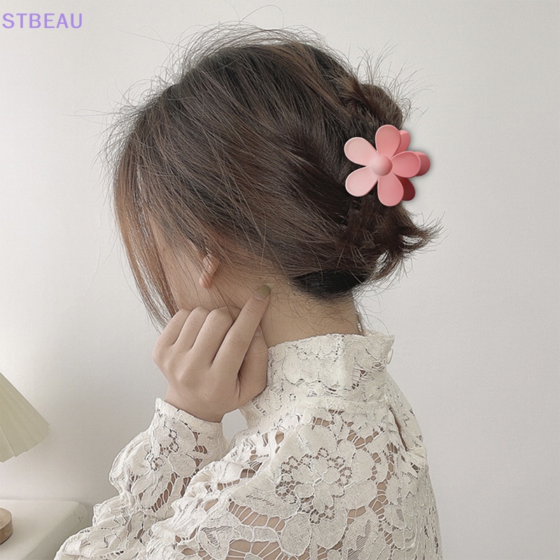 Kẹp tóc hoa anh đào frosted grab kẹp cá mập đa năng tươi kẹp pan hair grab trang sức mme