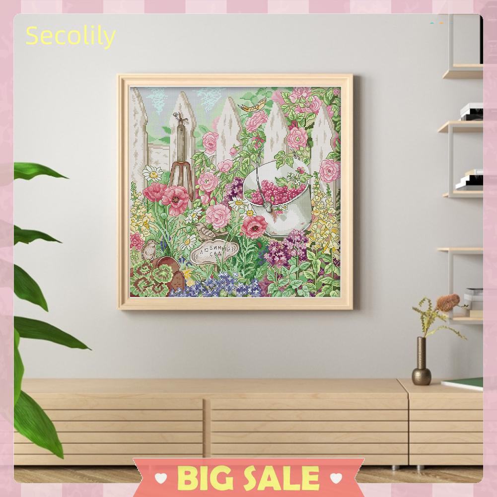 Sợi chỉ eco-cotton thêu đầy đủ 14ct bộ đồ nghề thêu chữ thập hoa in