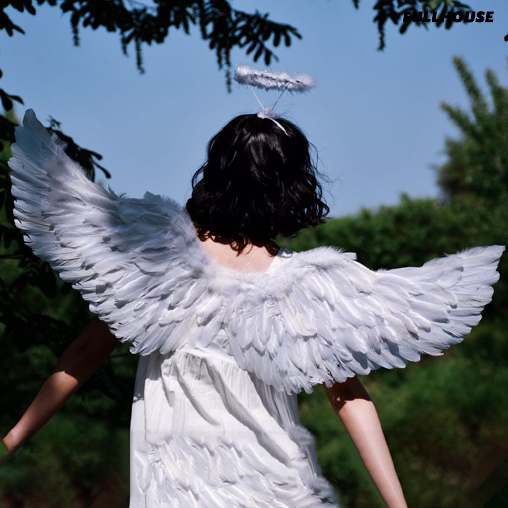 ☃Đôi cánh lông vũ thiên thần với dây thun màu sáng trang phục nhẹ nhàng cánh cosplay đạo cụ chụp ảnh