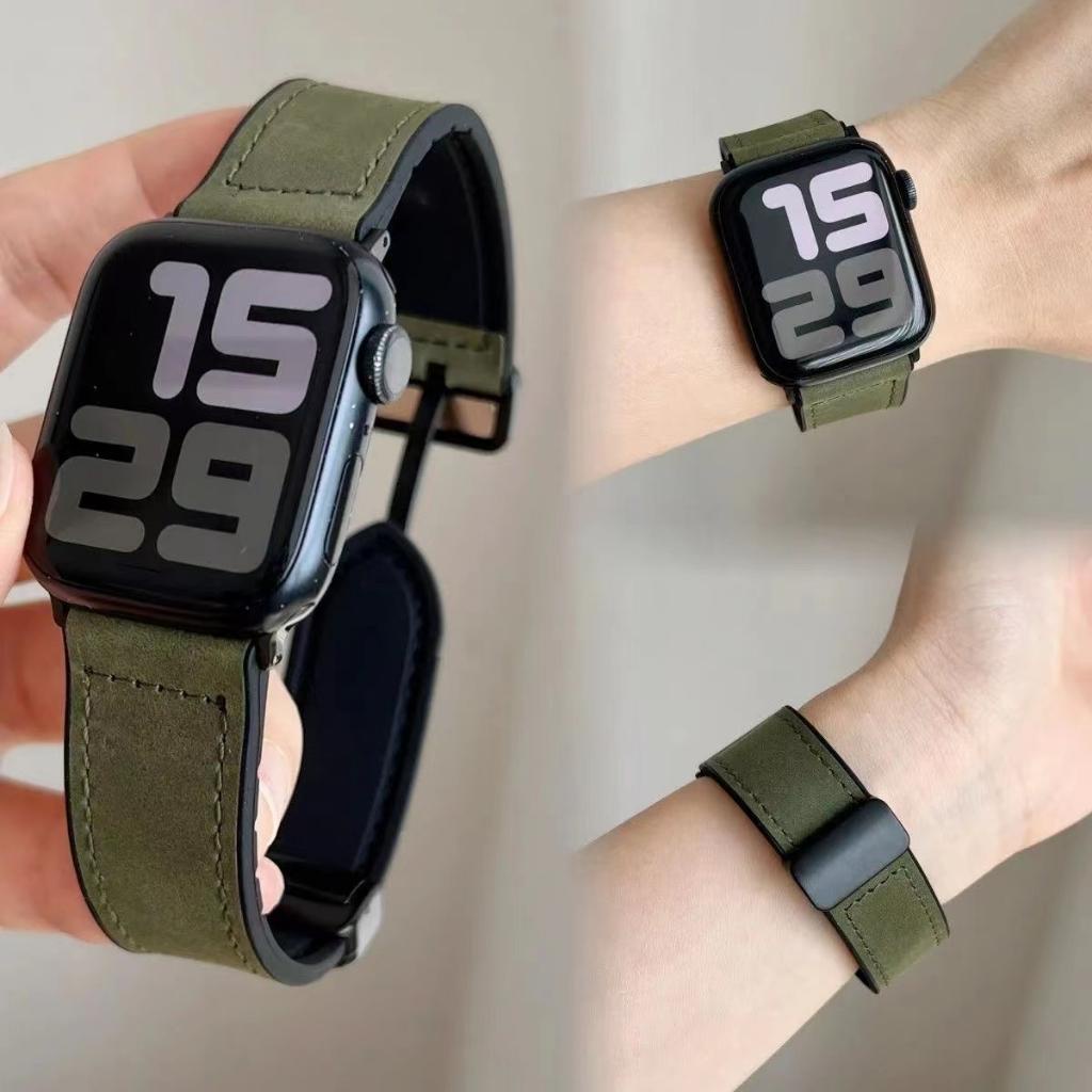 Dây Đeo Bằng Da Thật Dành cả nam và nữ Cho Apple Watch Series 8 7 6 SE 5 4 49mm 41mm 40mm 44mm 45mm