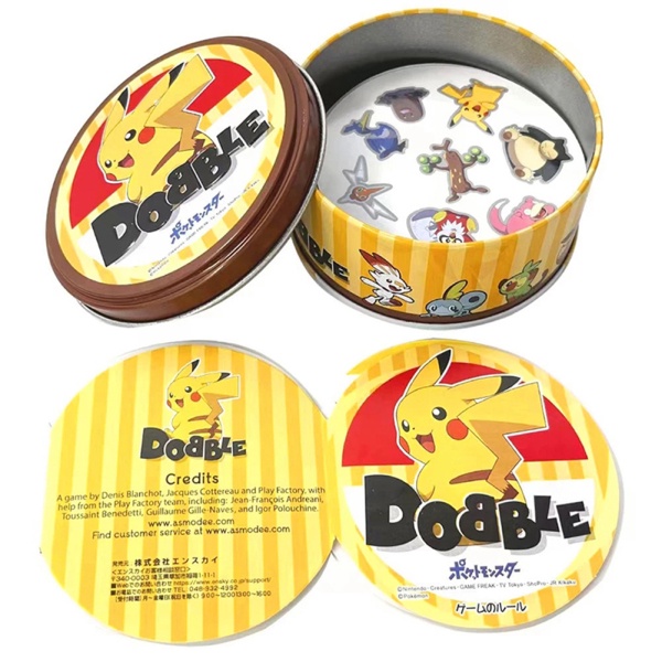 Lin spot it game phim hoạt hình anime dobble pokemon doraemon english cards board game for party kids quà tặng