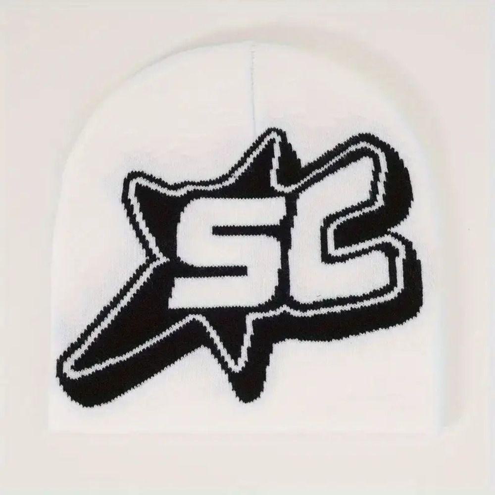 Eonway Mũ hip hop Y2k, mũ dệt kim design sense ins, mũ len dệt kim sành điệu