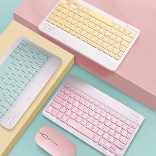 Bộ bàn phím không dây Bluetooth và chuột im lặng cho iOS Android