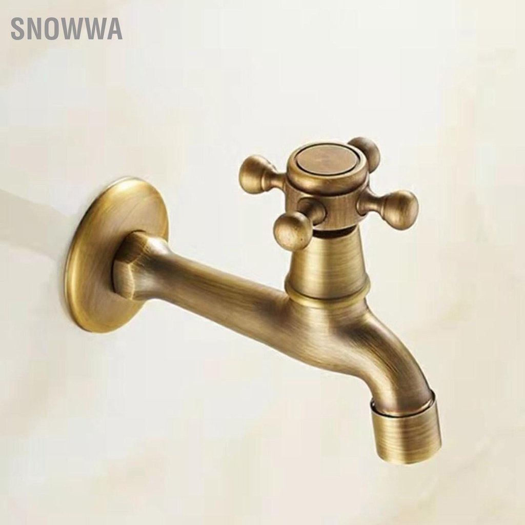 Snowwa Đồng Vòi Rửa Vintage Kéo Dài Màu Đơn Lạnh Băng Cho Bồn Chén Cây Lau Hồ Bơi