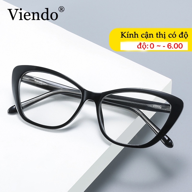 Kính mắt mèo VIENDO chống ánh sáng xanh gọng nhựa đổi màu chống tia uv unisex cho nam nữ (có thể cắt kính cận thị)