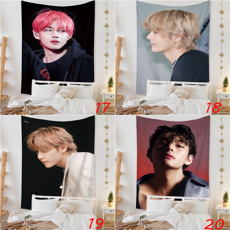 Kim tae-hyung tấm thảm có clip bts v    tấm thảm polyester treo tường tấm thảm trang trí nội thất
