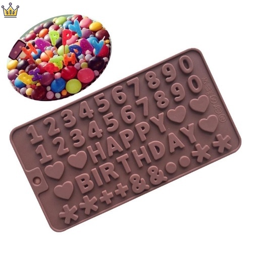 Chữ & số khuôn sô cô la silicone bảng chữ cái cookie kẹo bánh khuôn nướng bánh ngọt khay dụng cụ bánh trang trí phụ kiện nhà bếp jp5
