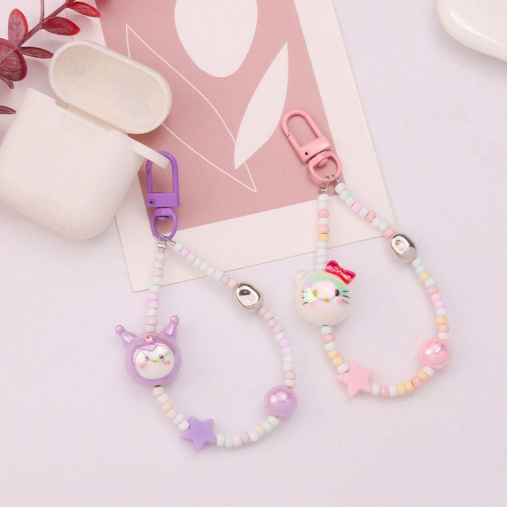 Daiga Búp Bê kuromi mini Xỏ Hạt Bằng acrylic y2k kuromi mymelody Làm Móc Khóa Thủ Công Cho Nữ