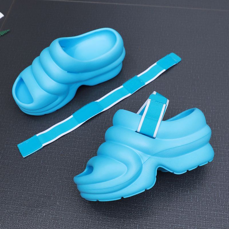 Wedge heel women's slippers / sandals dual-use shoes phong cách mới thick-soled all-match slipp tinh tế