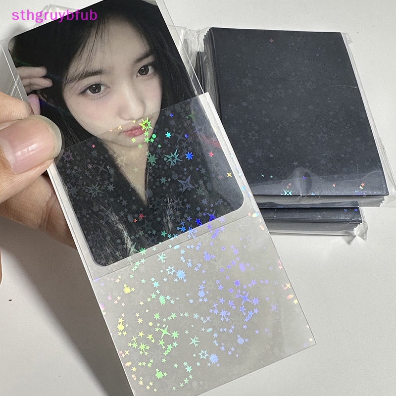 Sthb 50 cái / gói thẻ ảnh ngôi sao lấp lánh hộp đựng bảo vệ túi đựng màu kpop idol card photocard sleeves vn