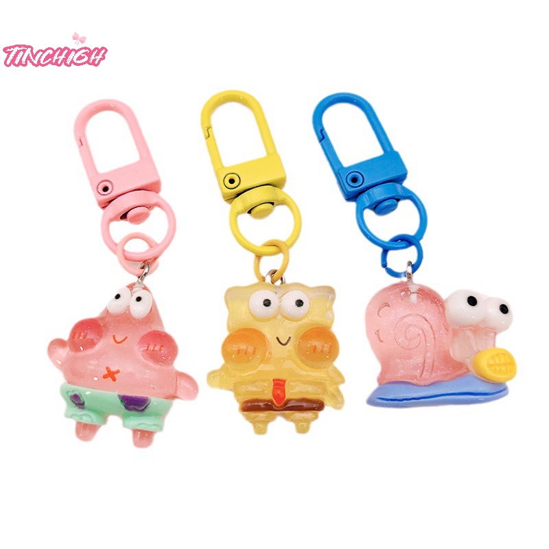 1 cái kawaii spongebobed patrick star keychain mặt dây chuyền hoạt hình dễ thương cô gái trang sức món quà người bạn tốt nhất