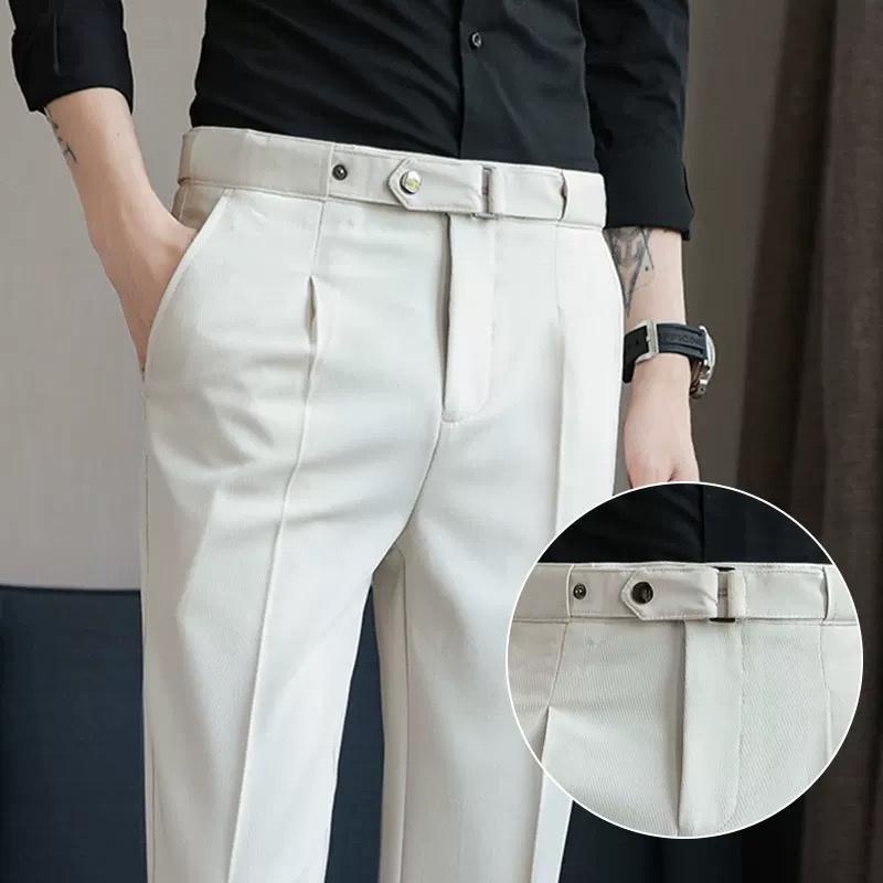 Quần âu nam chỉnh cạp màu ghi ống đứng dáng baggy , vải dày đẹp cao cấp phong cách thời trang hàn quốc